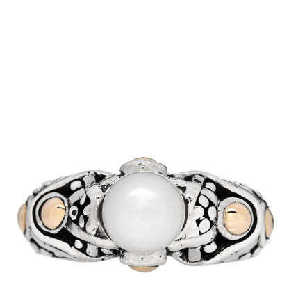 John Hardy Sterling Silver 18K Yellow Gold Pearl Jaisalmer Ring 54 6.75 1 of 6