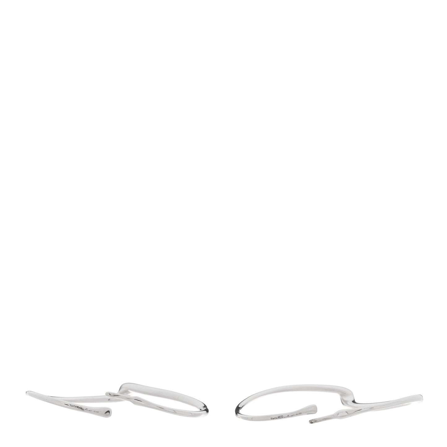 Sterling Silver Elsa Peretti Open Heart Hoop Earrings