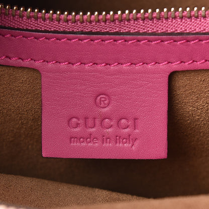 Gucci GG Supreme Monogram Small Top Handle Bag Beige Ebony Hibiscus Red New Rosette 6 of 13