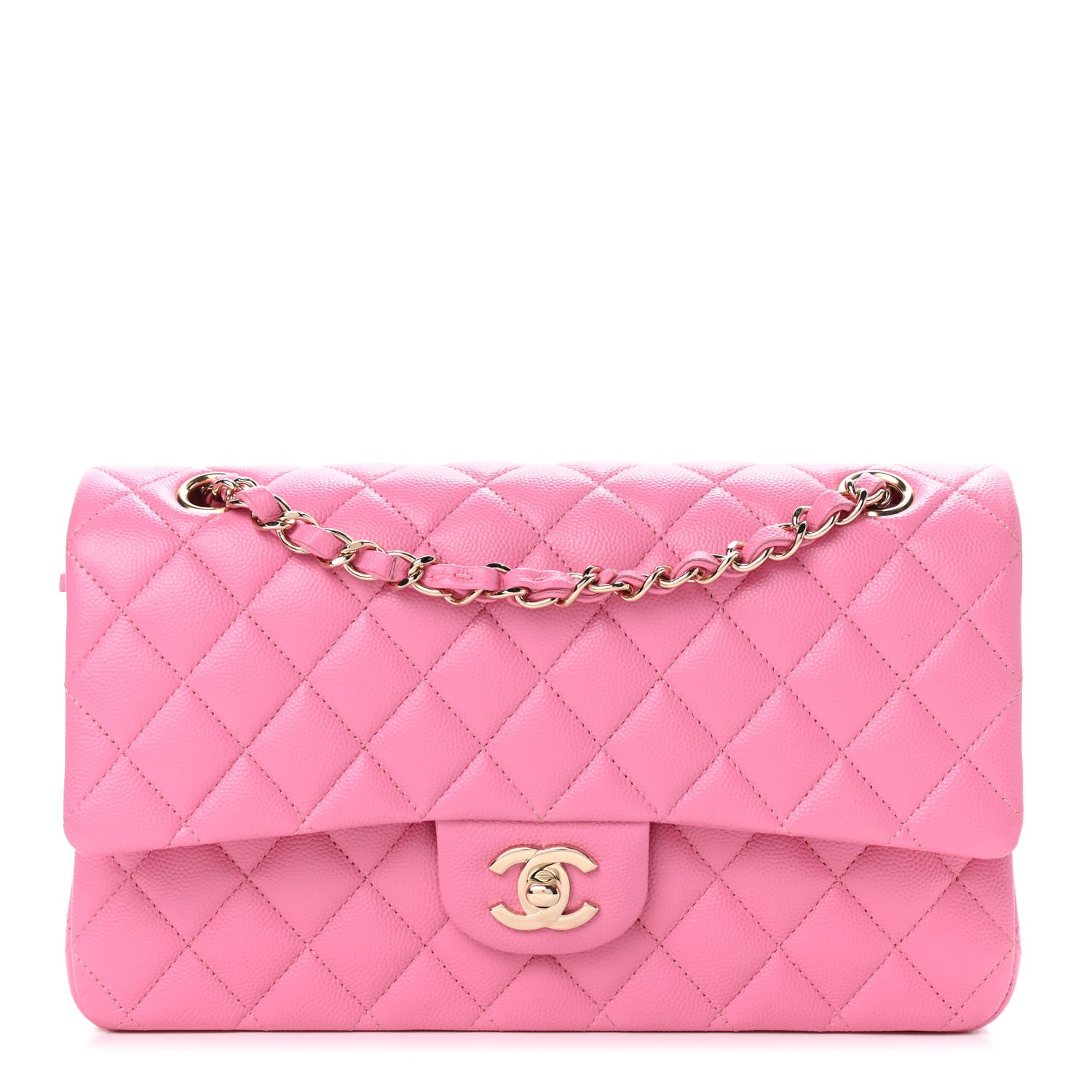 Chanel Caviar Quilted Medium Double Flap Pink 1 of 8