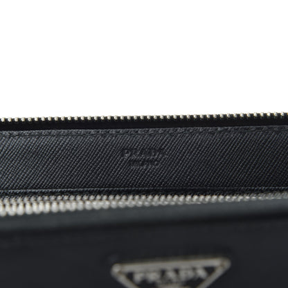 Prada Saffiano Zip Around Wallet Black 6 of 8