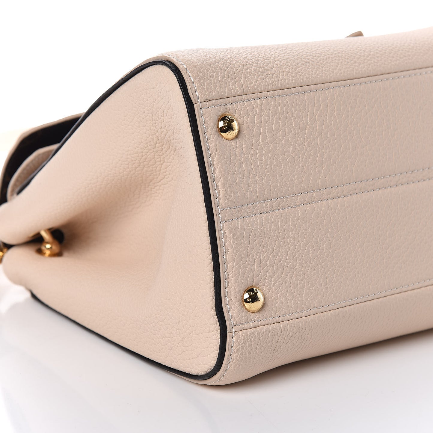 Grained Calfskin Monogram Double V Creme