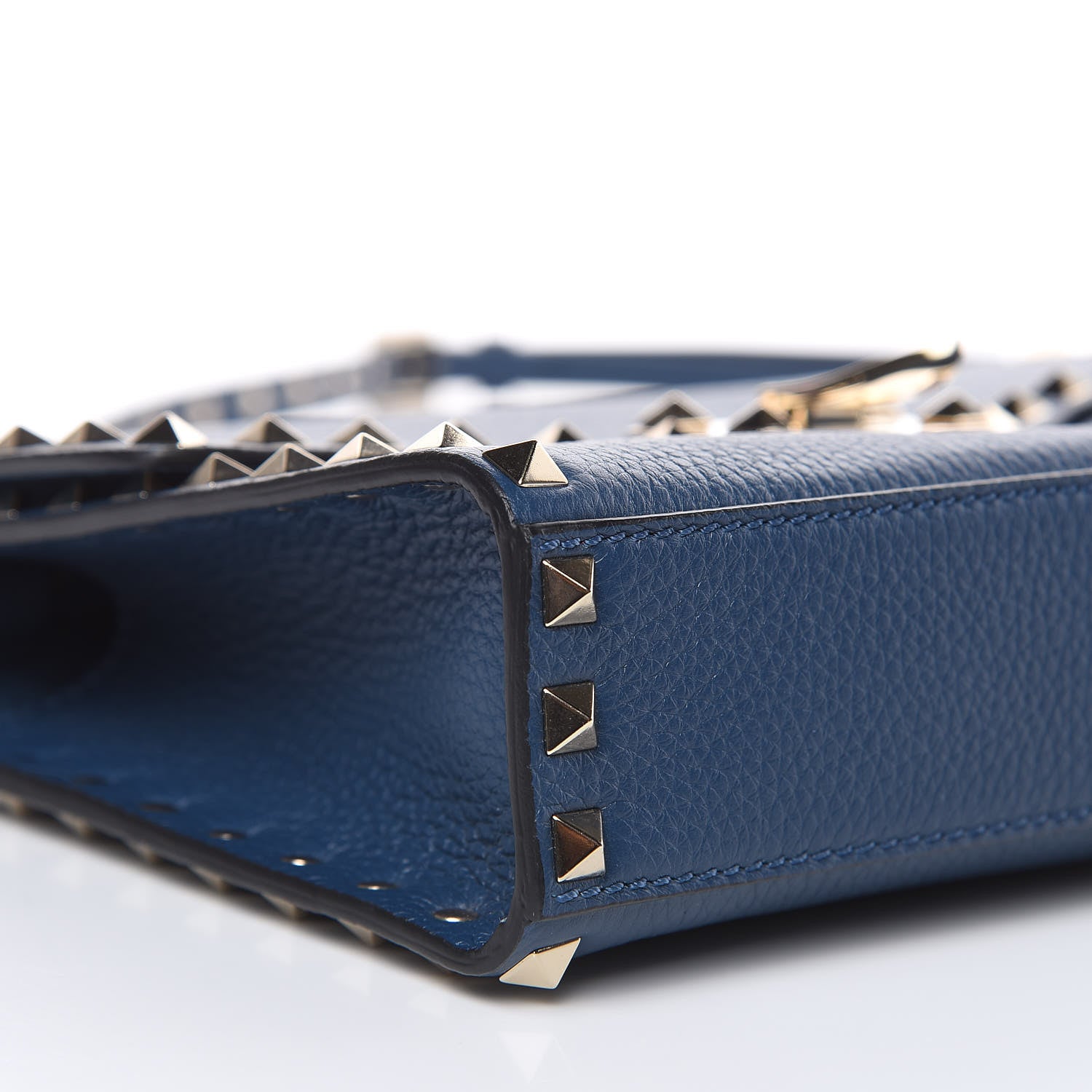 Valentino Garavani Pebbled Calfskin Medium Rockstud Flip Lock Crossbody Bag Peacock 7 of 8
