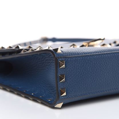 Valentino Garavani Pebbled Calfskin Medium Rockstud Flip Lock Crossbody Bag Peacock 7 of 8