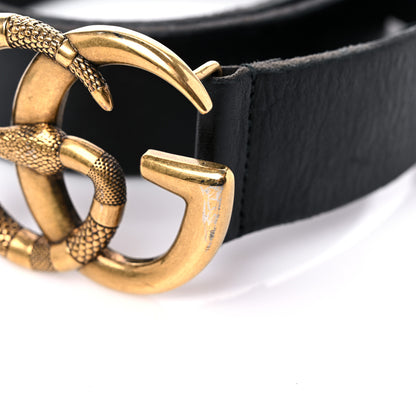 Gucci Faded Calfskin Snake Double G 40mm Belt 85 34 Black 8 of 8