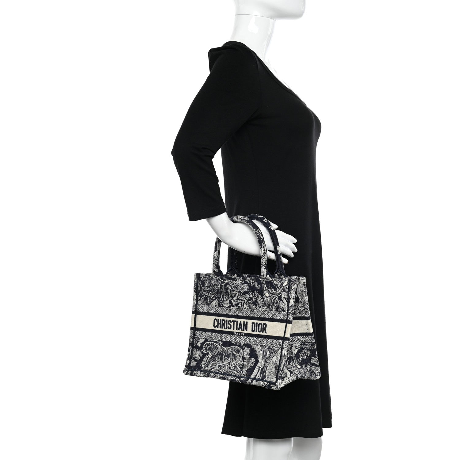 Christian Dior Canvas Embroidered Small Dioriviera Toile De Jouy Book Tote Blue 2 of 12