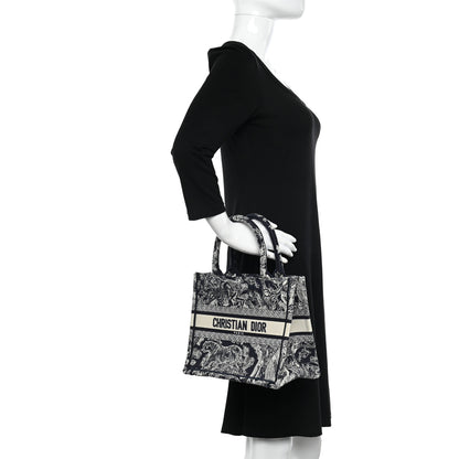 Christian Dior Canvas Embroidered Small Dioriviera Toile De Jouy Book Tote Blue 2 of 12