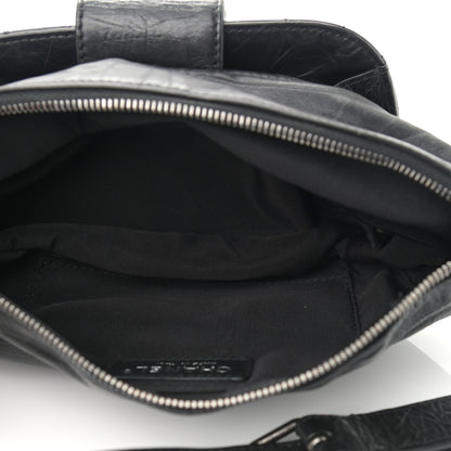 Chanel Crumpled Calfskin Quilted Casual Rock Waist Bag Fanny Pack Black 5 of 10
