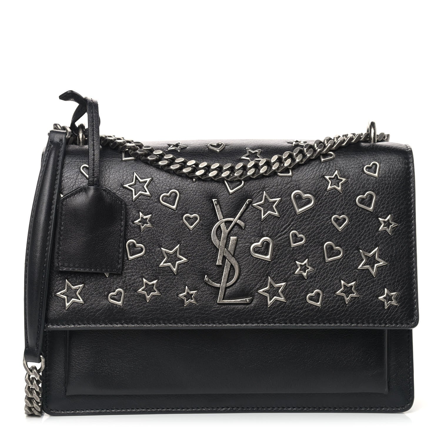 Saint Laurent Calfskin Stars and Hearts Medium Monogram Sunset Black 1 of 10