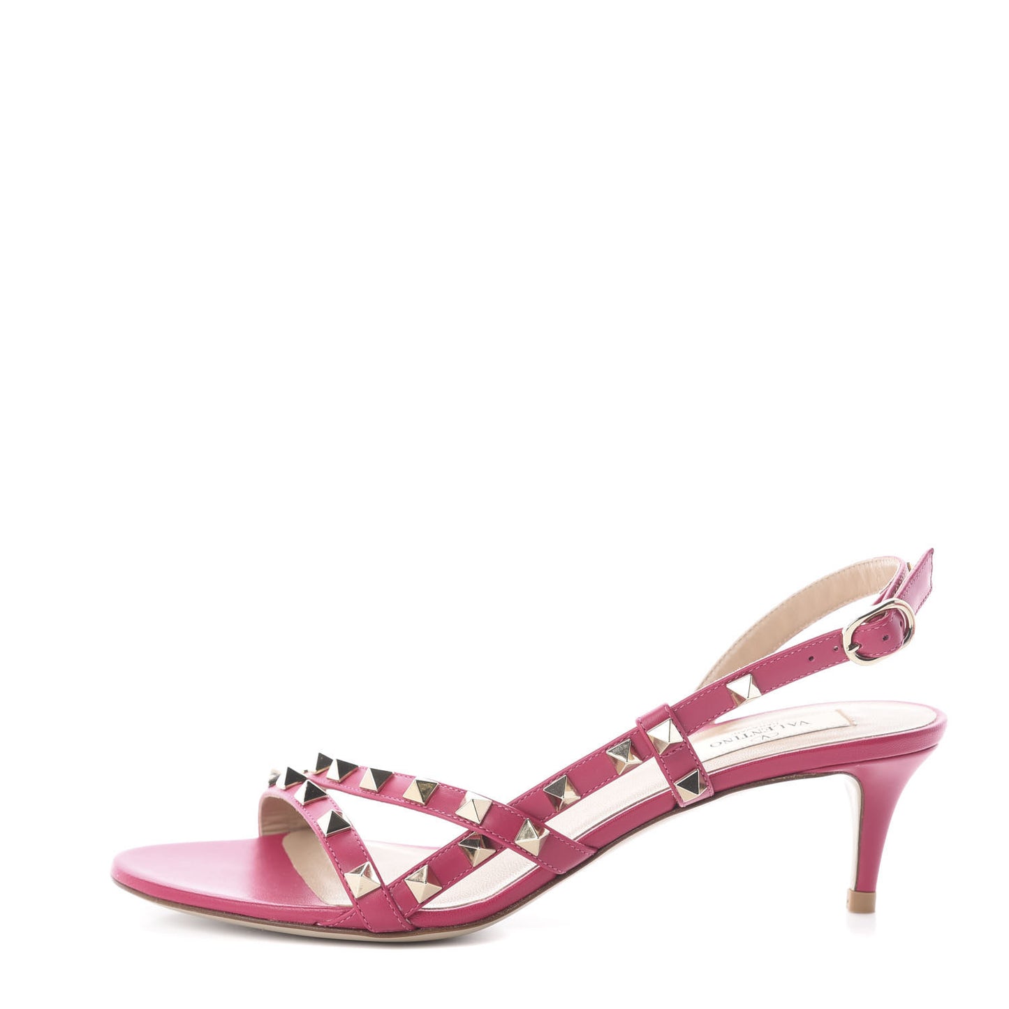 Nappa Rockstud Slingback Sandals 37 Raspberry