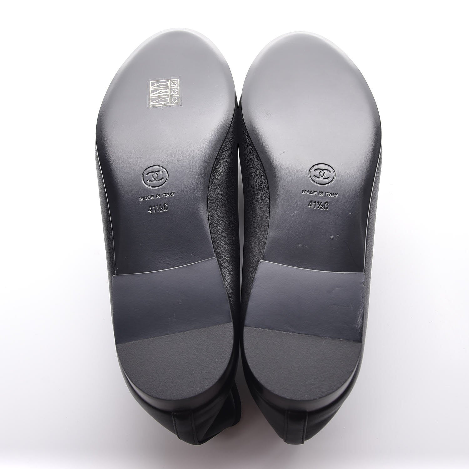 Chanel Lambskin Patent CC Cap Toe Ballerina Flats 41.5 Black 5 of 9