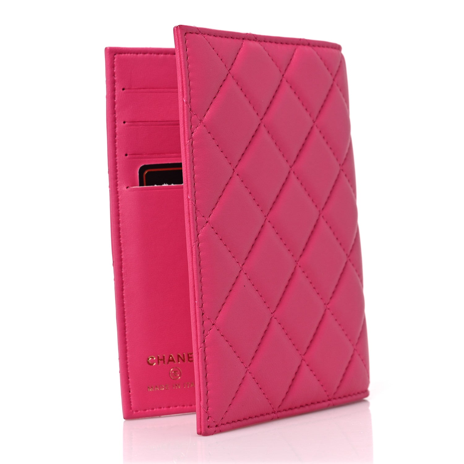 Chanel Lambskin Quilted Passport Holder Pink 3 of 6