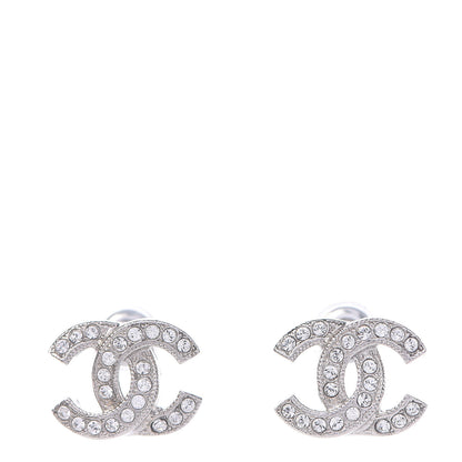 Chanel Crystal Mini Timeless CC Earrings Silver 1 of 4