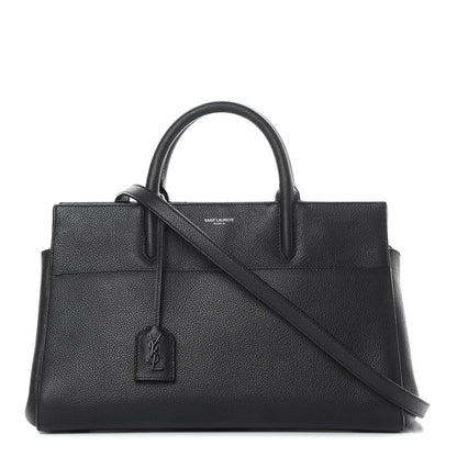 Saint Laurent Grained Calfskin Small Cabas Rive Gauche Black 1 of 14