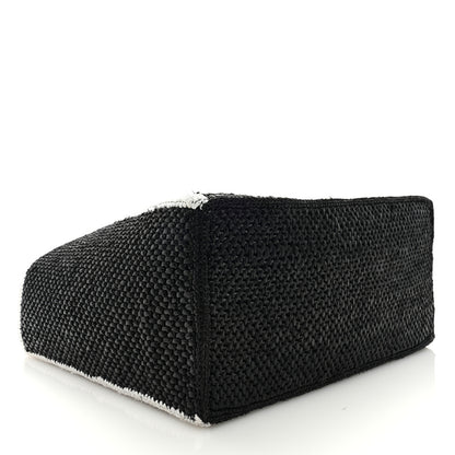 Loewe Raffia Large Paula's Ibiza Logo Tote Black White 4 of 8