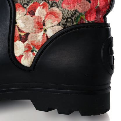 Gucci GG Supreme Monogram Blooms Flat Rubber Boots 37 Beige Multicolor 12 of 12