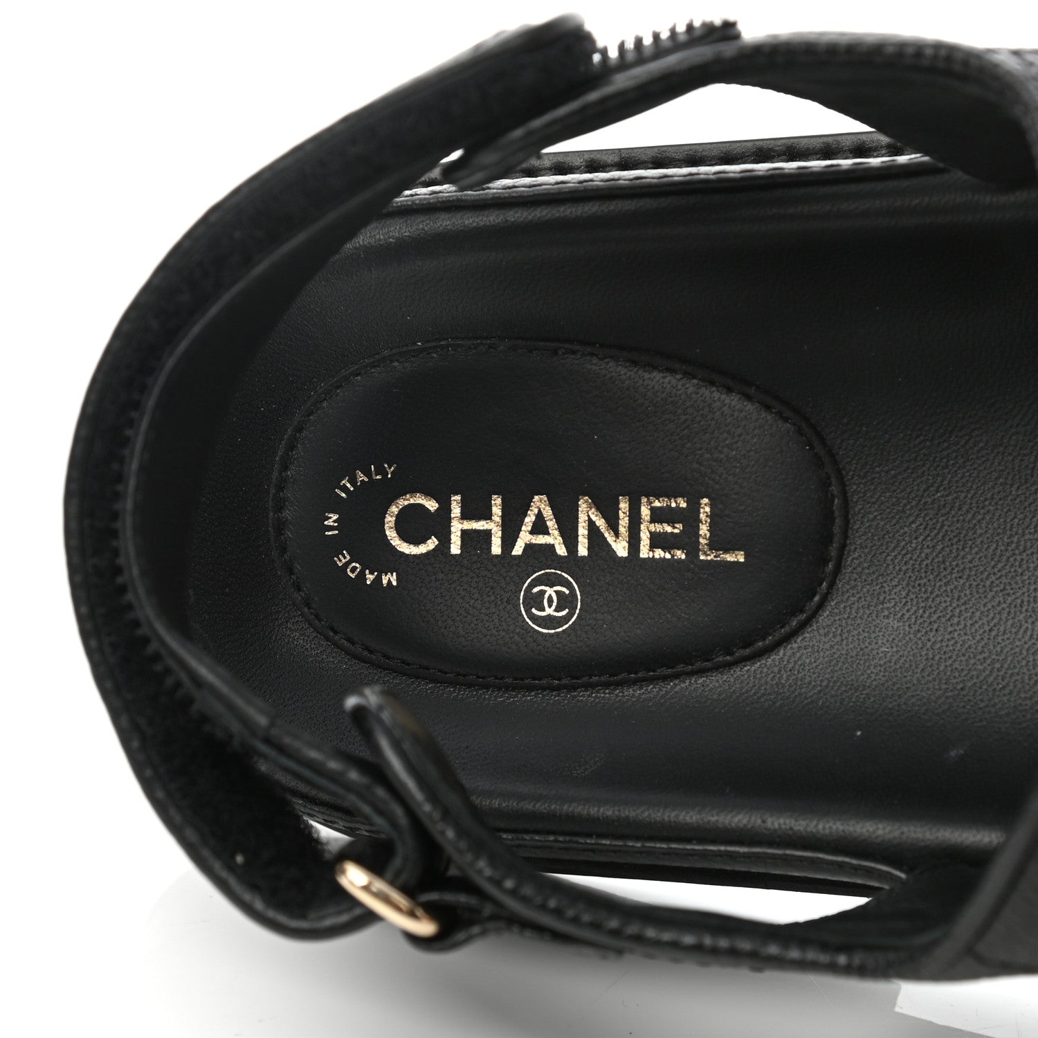 Chanel Grained Calfskin Velcro Dad Sandals 41 Black 8 of 8
