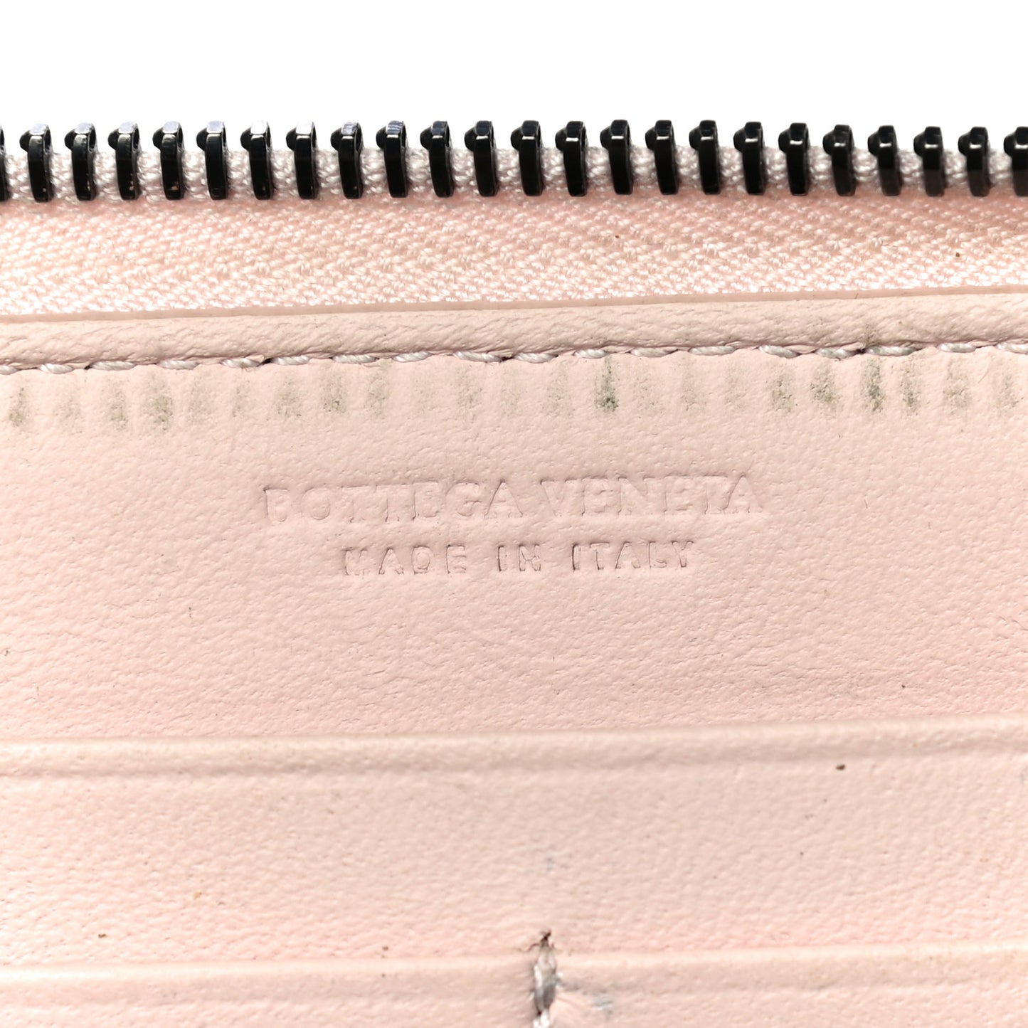 Nappa Intrecciato Zip Around Wallet Petal Pink