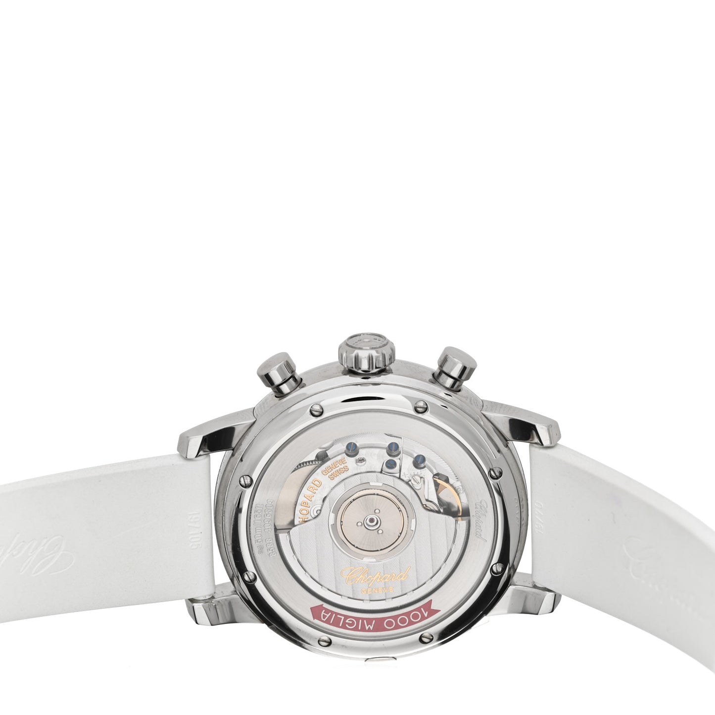 Stainless Steel Rubber Diamond Bezel Black Mother of Pearl 39mm Mille Miglia Race Edition Chronograph Automatic Watch