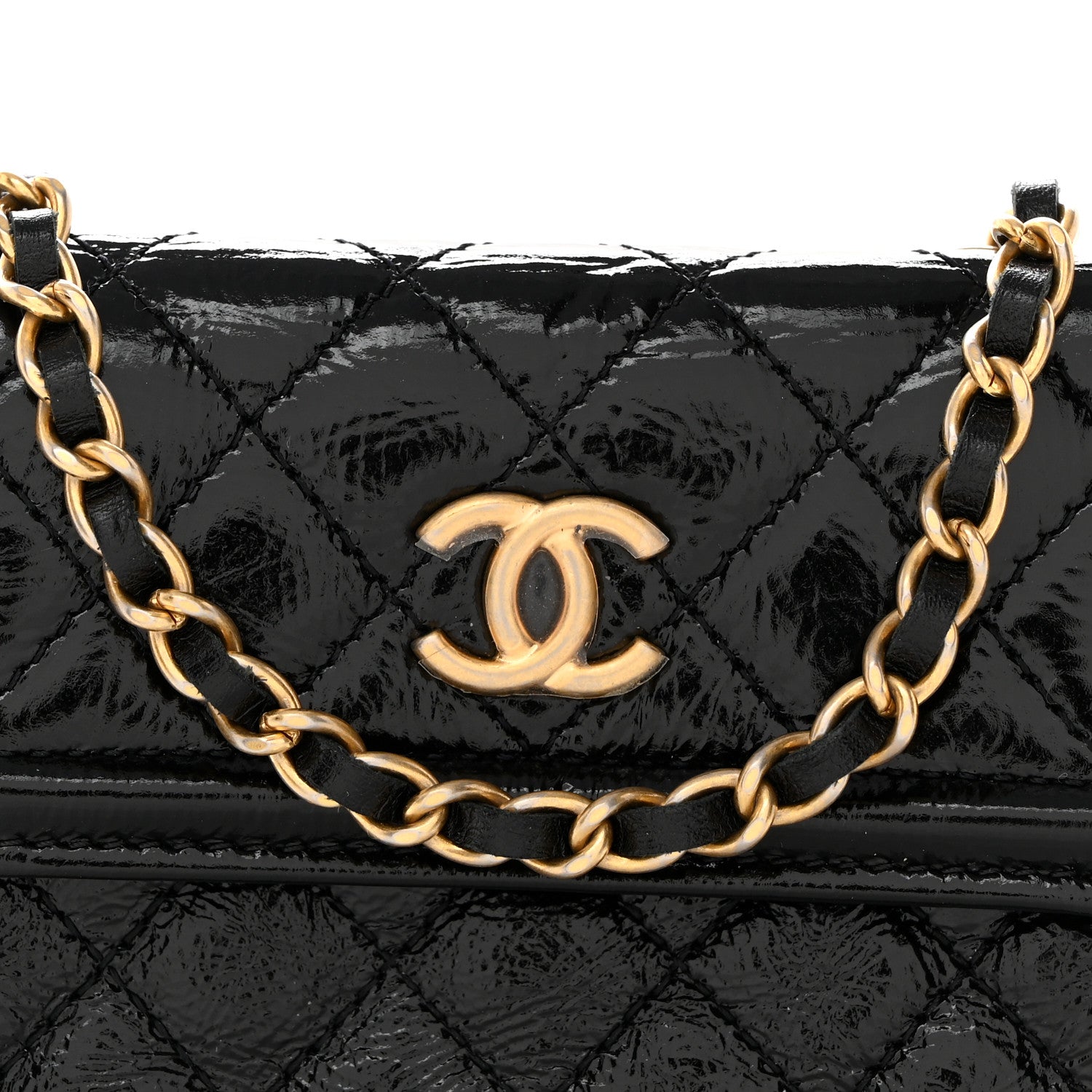 Chanel Shiny Aged Calfskin Quilted Waist Belt Bag Black 8 of 10