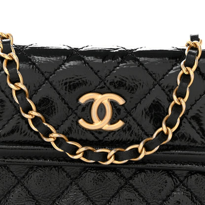 Chanel Shiny Aged Calfskin Quilted Waist Belt Bag Black 8 of 10