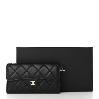 Chanel Lambskin Quilted Medium Flap Wallet Black 12 of 12