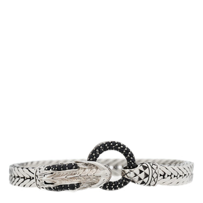 John Hardy Sterling Silver Black Sapphire Naga Dragon Head Bracelet 2 of 4