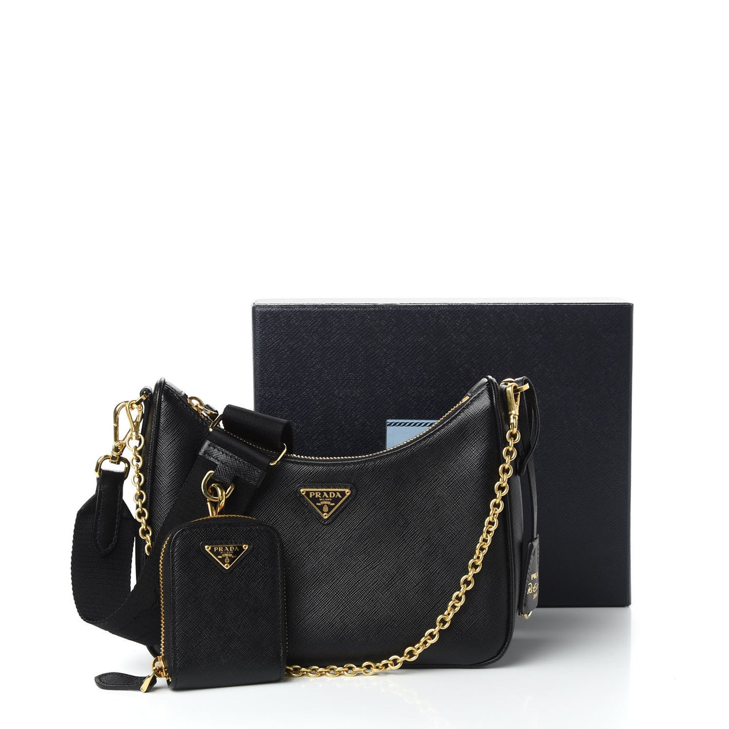Saffiano Lux Re-Edition 2005 Shoulder Bag Black