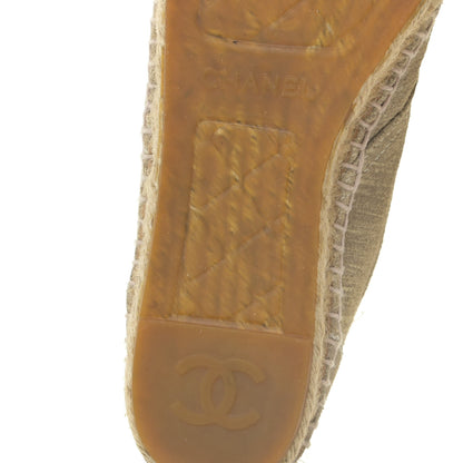 Chanel Striated Suede Espadrilles Sneakers 37 Light Grey 9 of 11