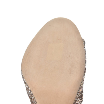 Jimmy Choo Glitter Lang Sandals 37.5 Gold 9 of 15