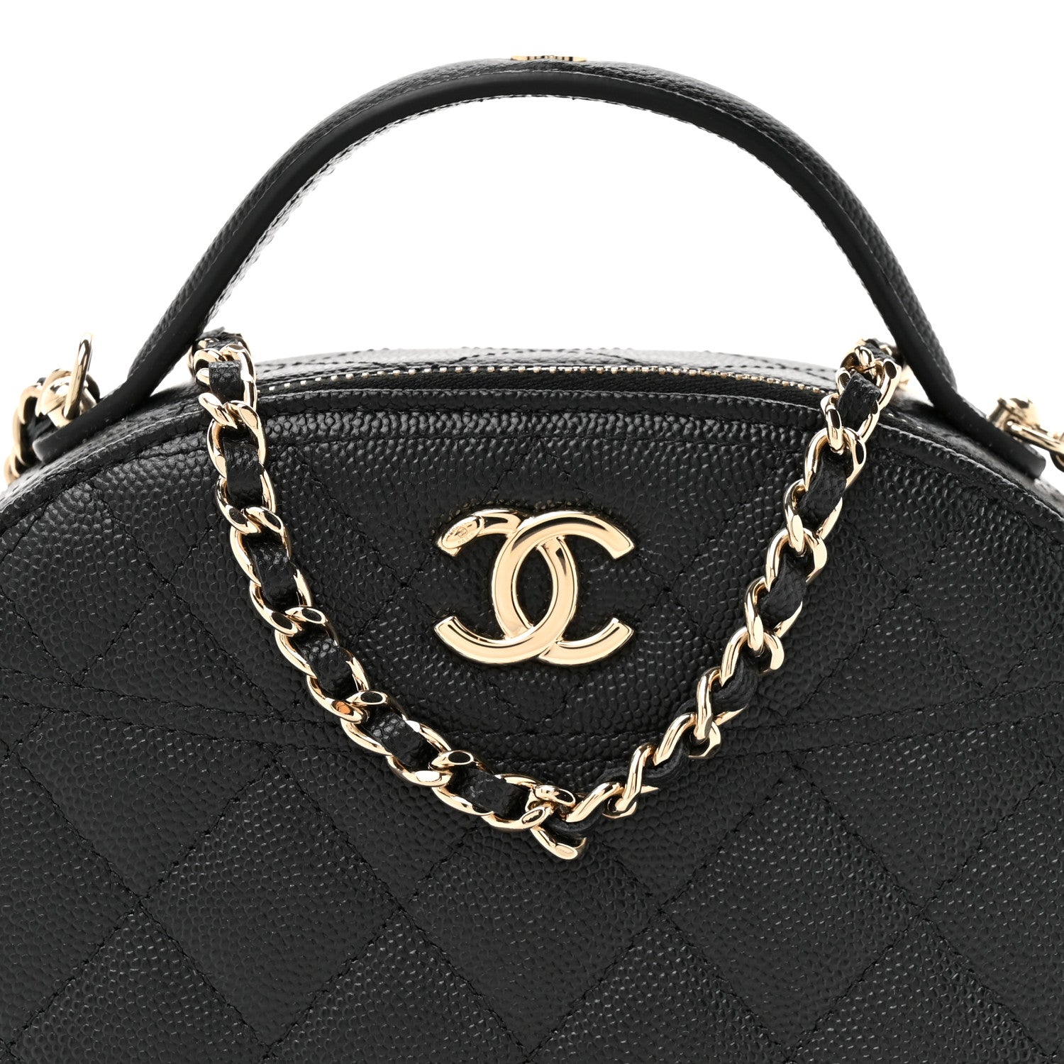Chanel Caviar Quilted Top Handle Vanity Case Black 8 of 11