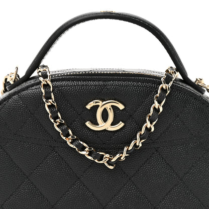 Chanel Caviar Quilted Top Handle Vanity Case Black 8 of 11