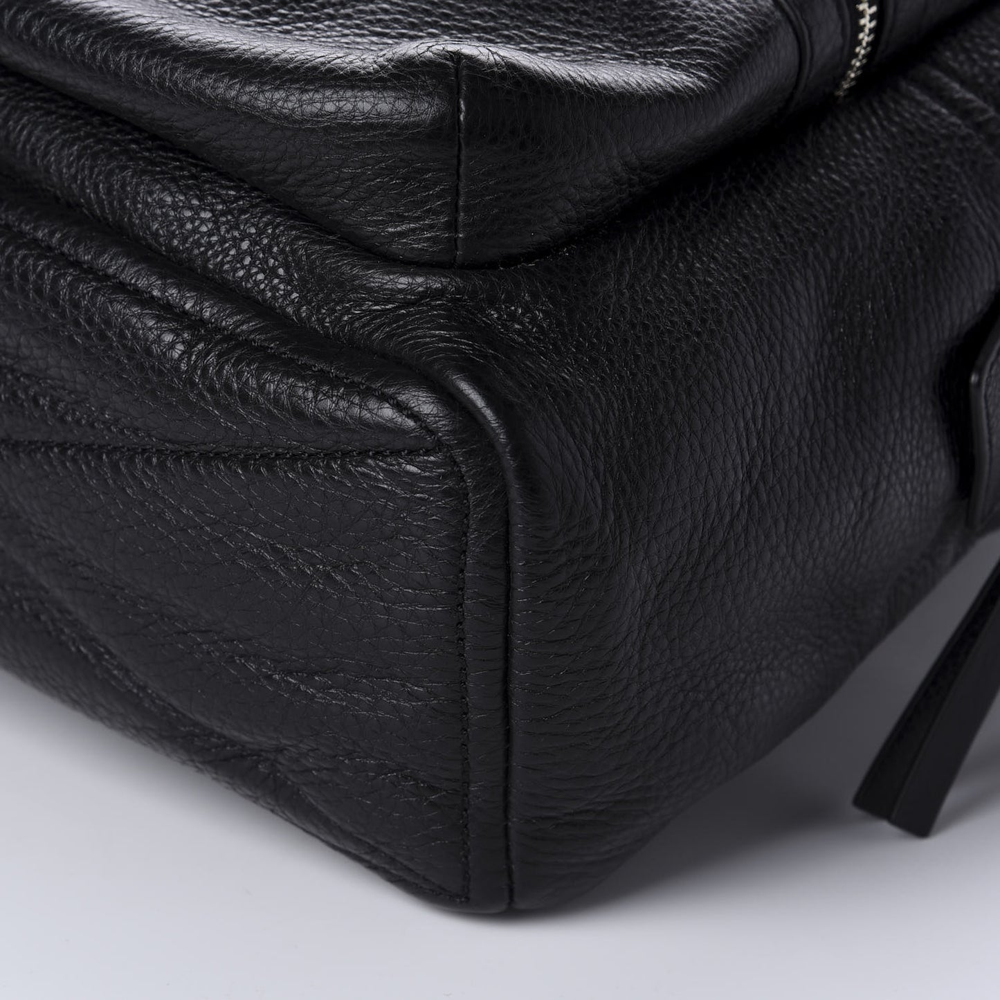 Pebbled Calfskin Biker Backpack Black