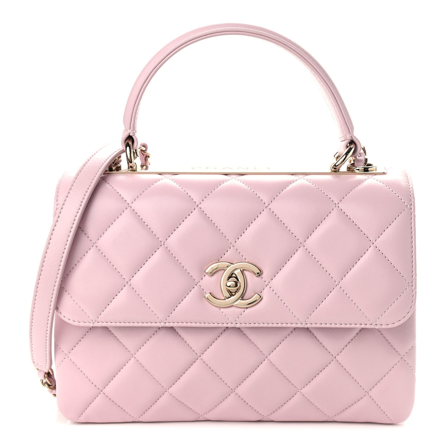 Chanel Lambskin Quilted Small Trendy CC Flap Dual Handle Bag Light Pink 1 of 9