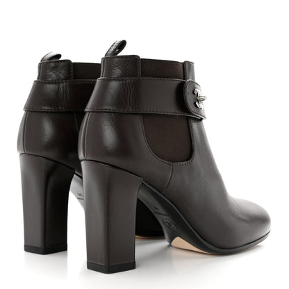 Chanel Calfskin CC Turnlock Ankle Boots 36 Brown 4 of 9