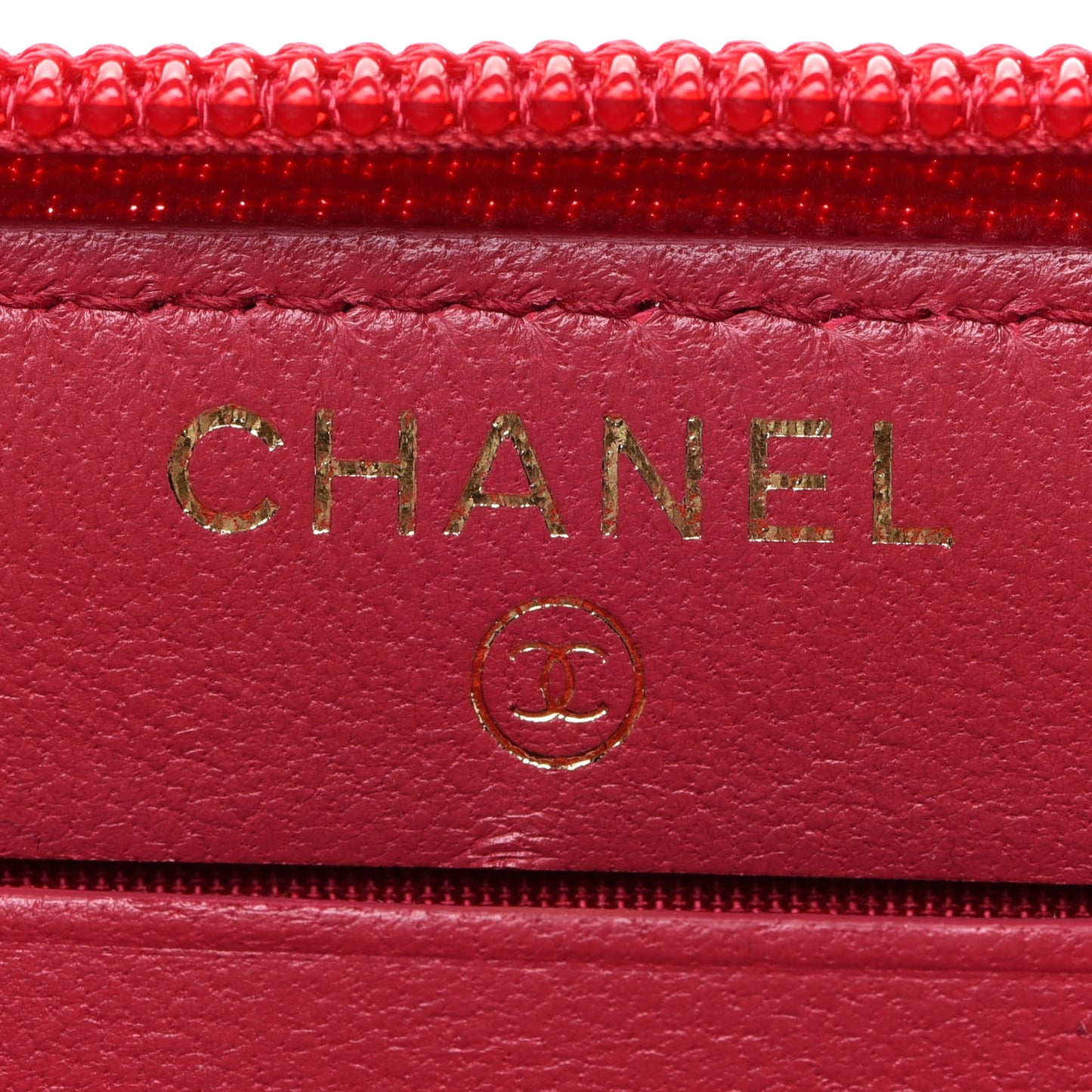 Lambskin Quilted Small Boy Zip Around Wallet Red