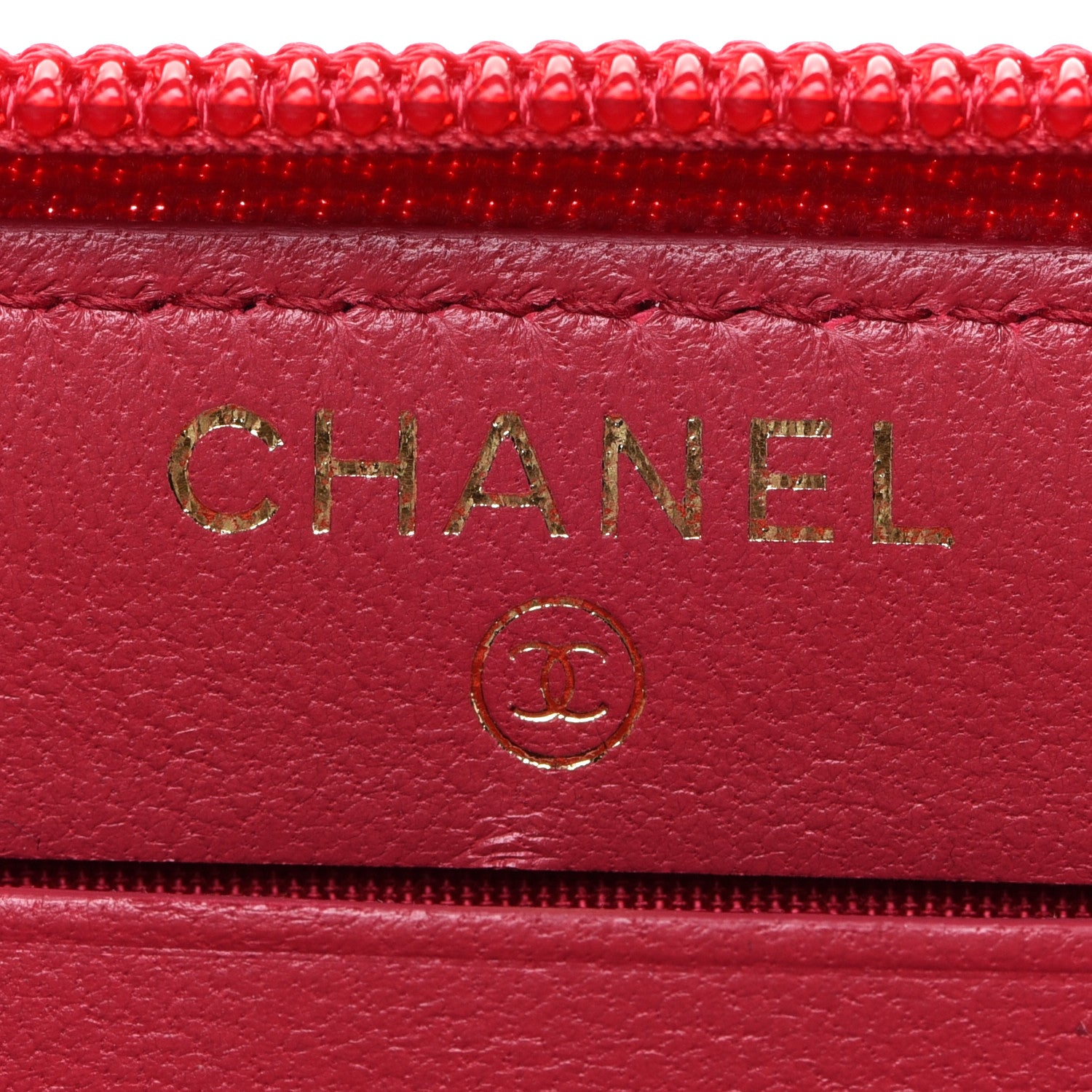 Chanel Lambskin Quilted Small Boy Zip Around Wallet Red 6 of 10