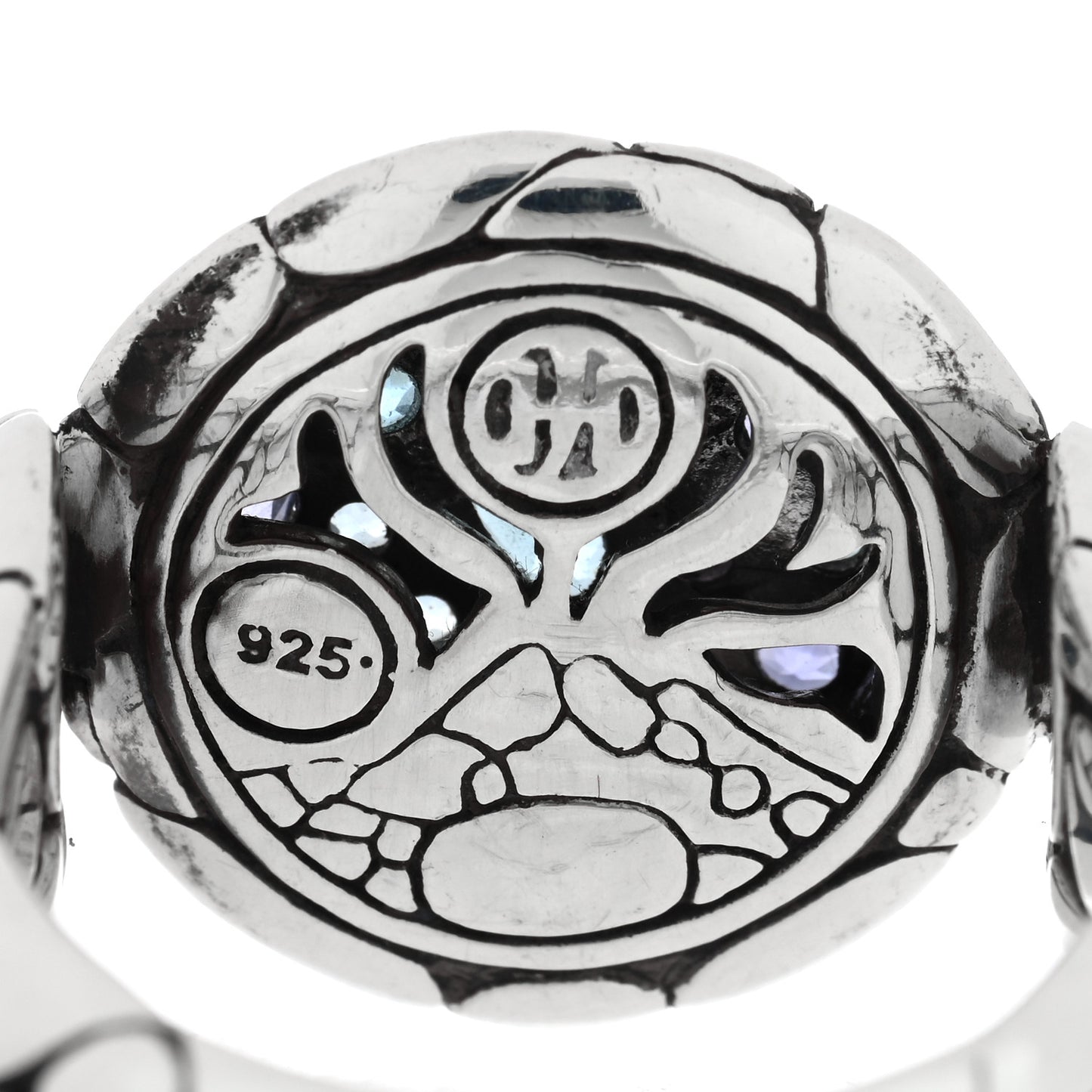 Sterling Silver Blue Topaz Iolite Aquamarine Kali Lavafire Ring 63 10.25