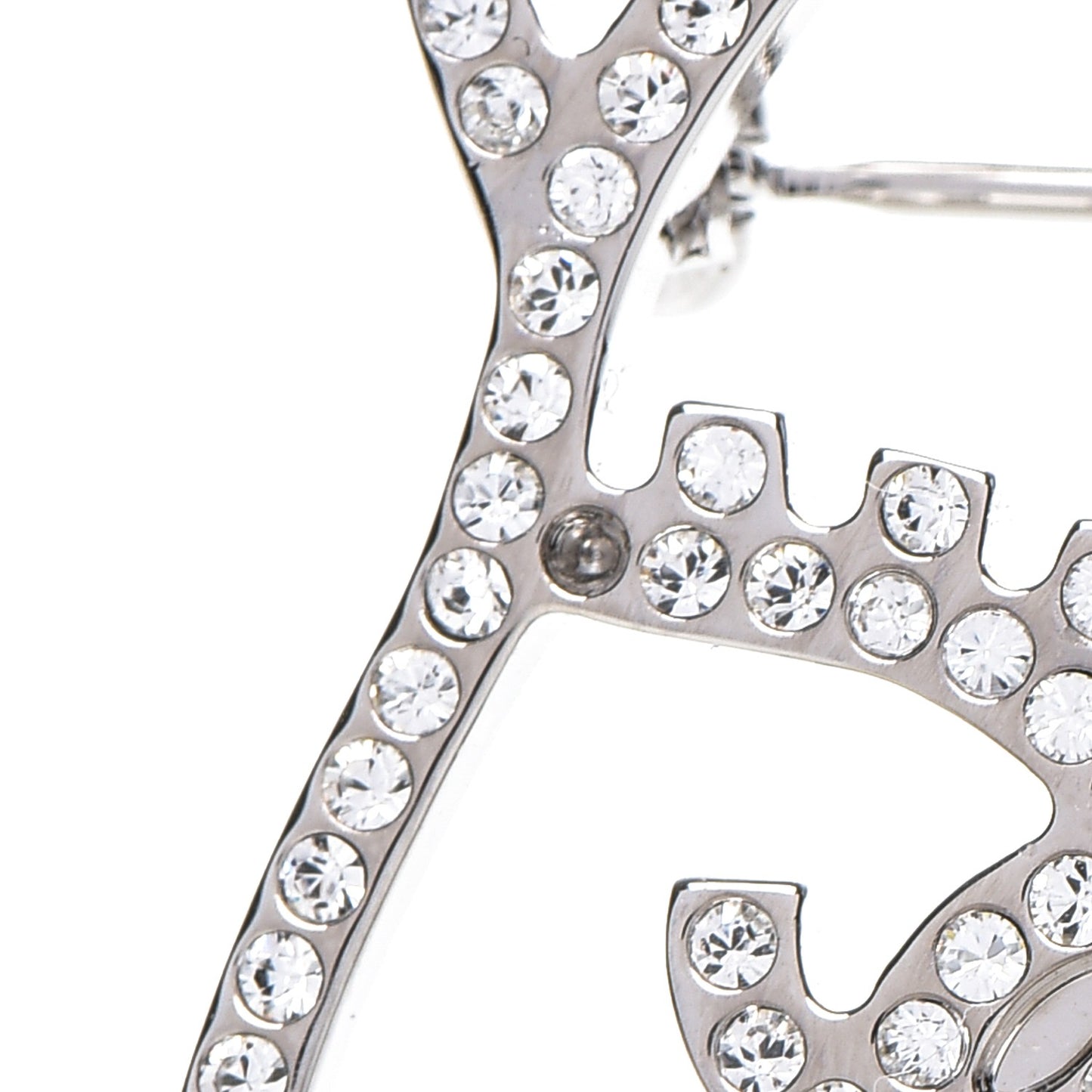 Strass Crystal Emoji Choupette Cat Brooch Silver