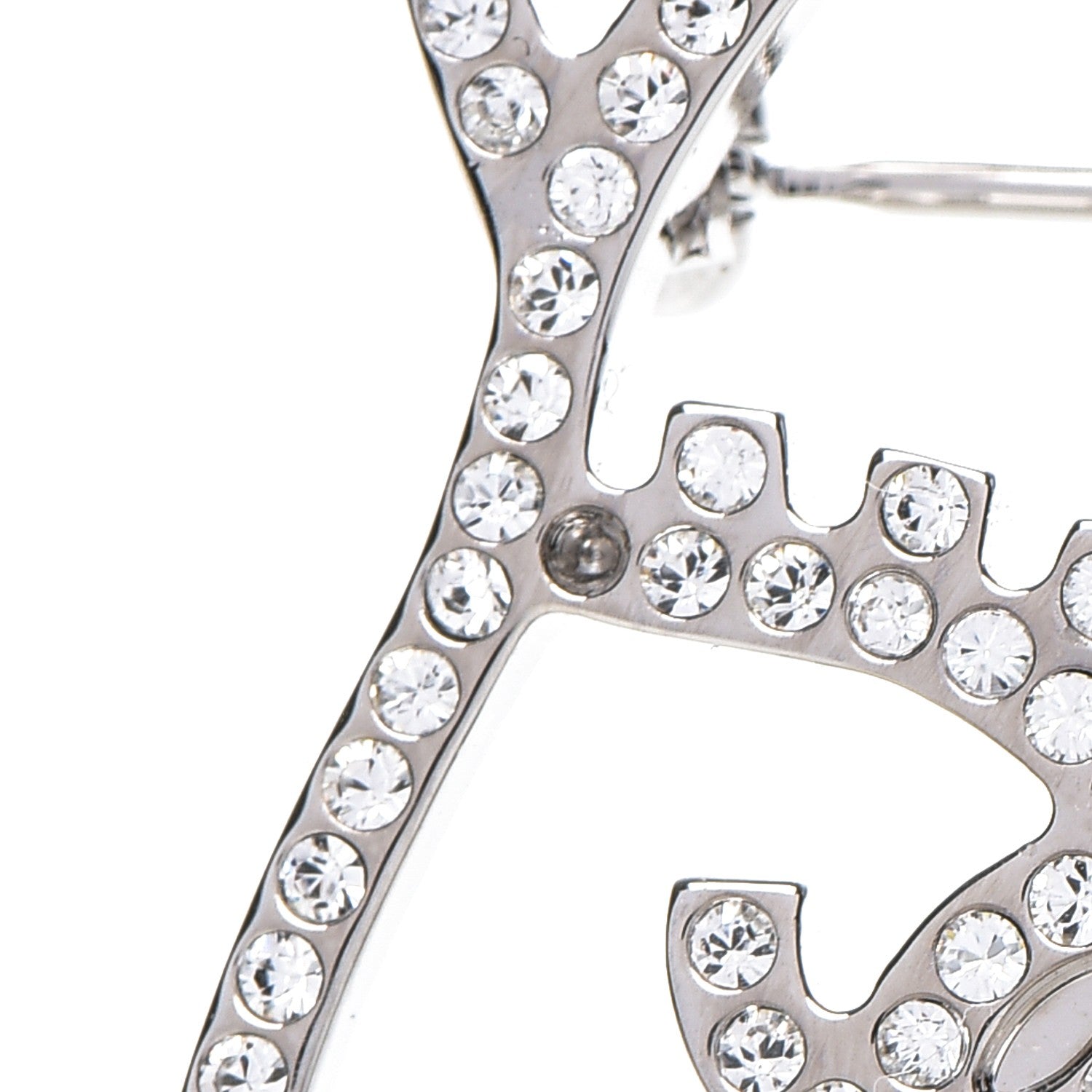 Chanel Strass Crystal Emoji Choupette Cat Brooch Silver 5 of 5
