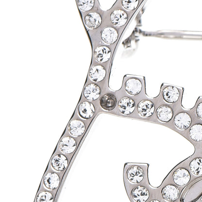 Chanel Strass Crystal Emoji Choupette Cat Brooch Silver 5 of 5
