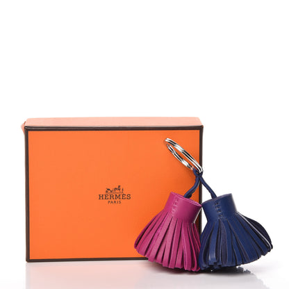 Hermes Lambskin Carmen Uno-Dos Key Holder Bleu Saphir Rose Pourpre 4 of 4