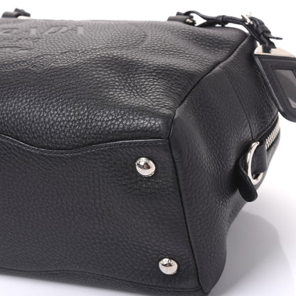 Prada Vitello Daino Embossed Logo Bowler Black 8 of 12