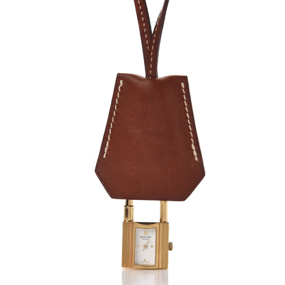 Hermes Natural Barenia Kelly Clochette Necklace Watch Fauve 3 of 5