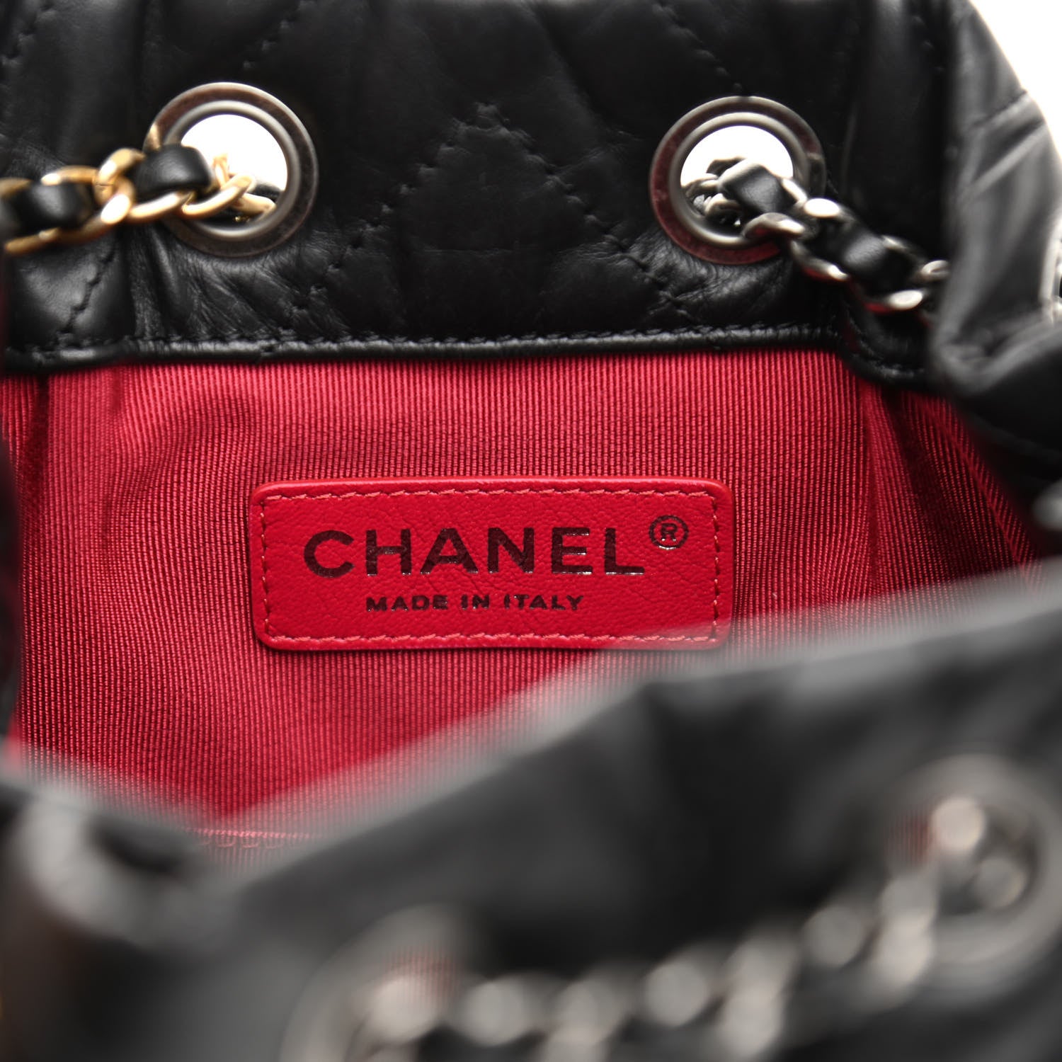 Chanel Aged Calfskin Chevron Quilted Small Gabrielle Backpack Black 5 of 11