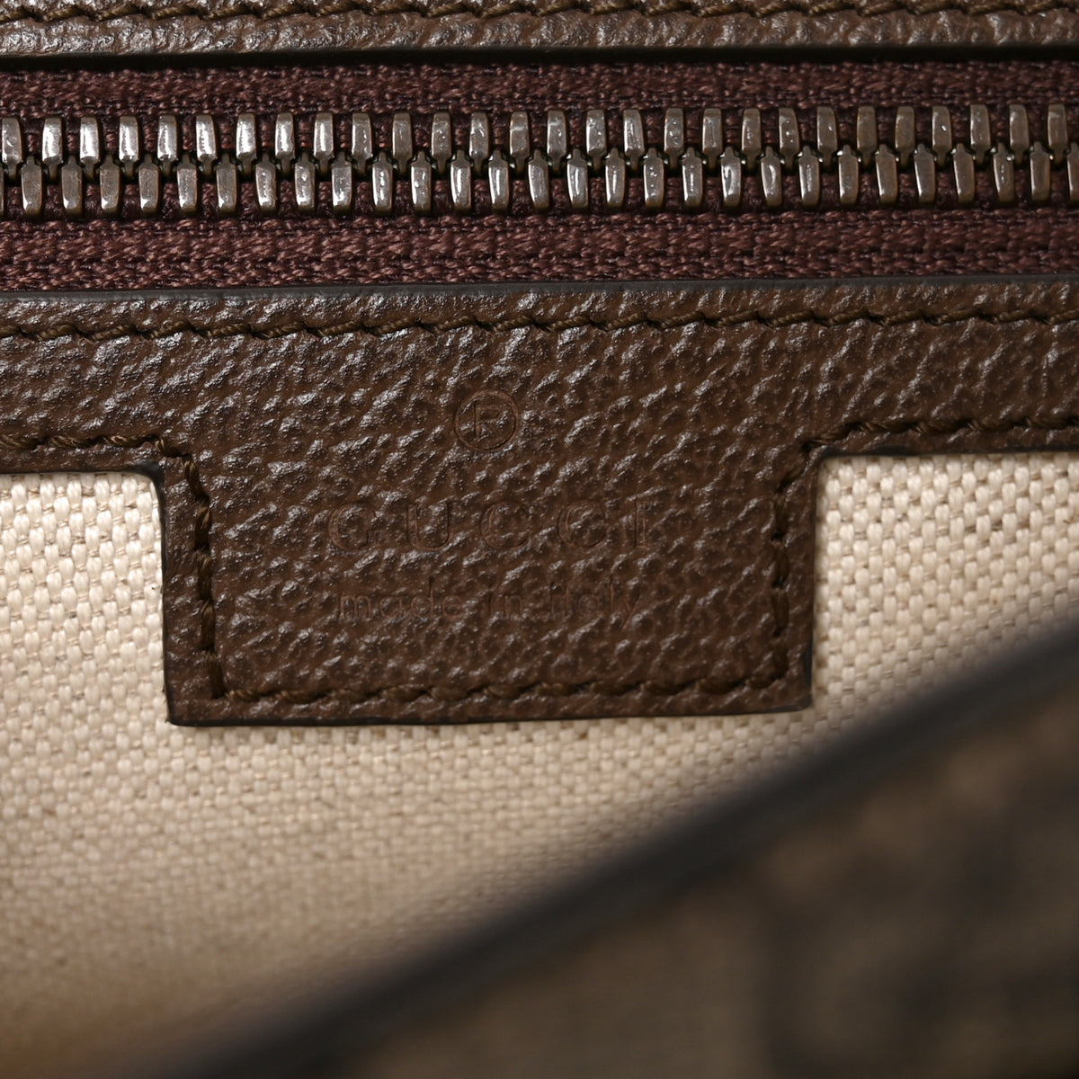 Gucci Tender GG Supreme Monogram Textured Dollar Calfskin Ophidia Messenger Bag Beige Ebony Dark Brown 6 of 10