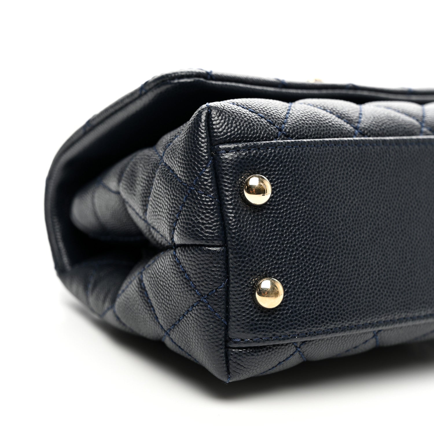Chanel Caviar Lizard Embossed Quilted Extra Mini Coco Handle Flap Navy 9 of 10