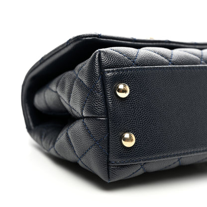 Chanel Caviar Lizard Embossed Quilted Extra Mini Coco Handle Flap Navy 9 of 10