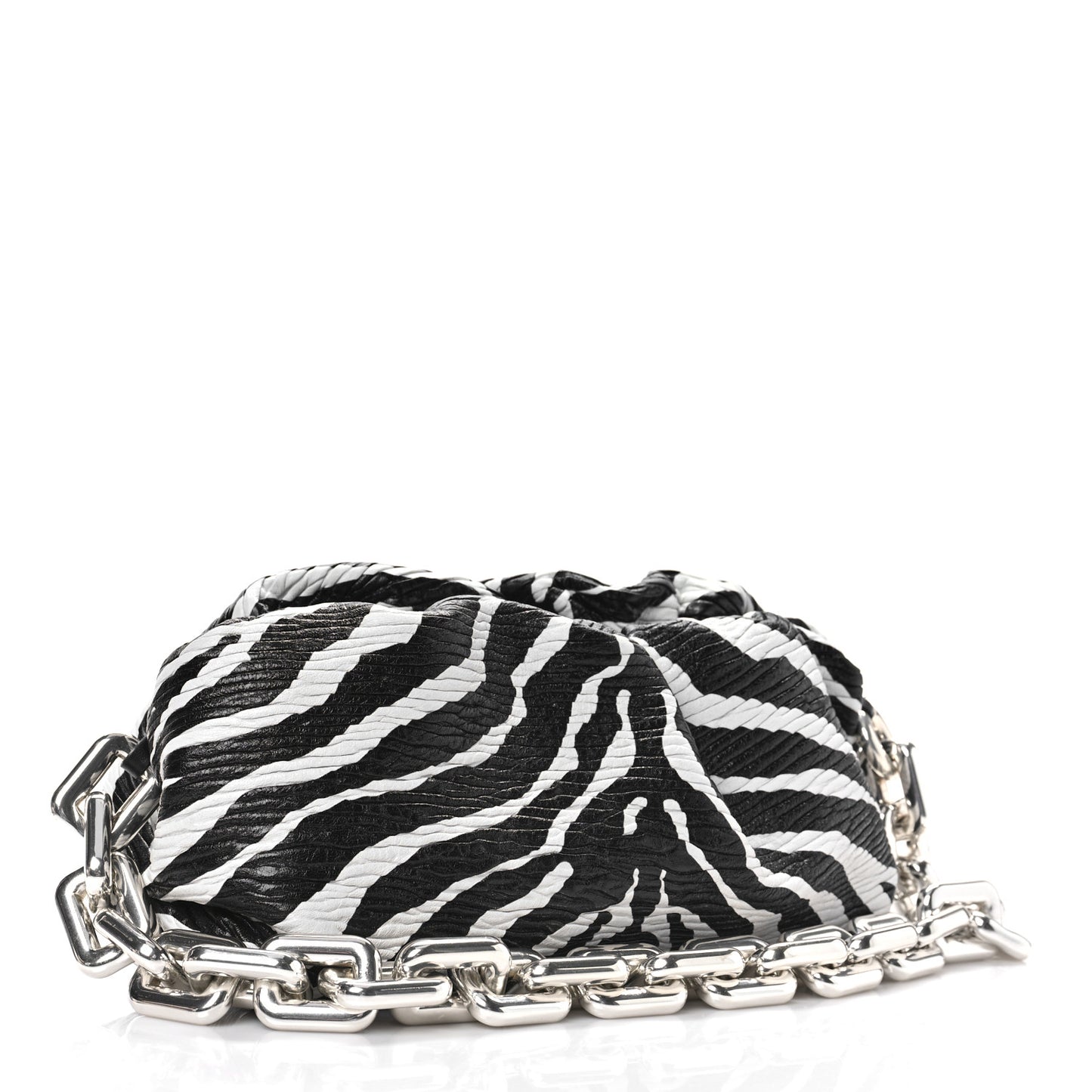 Nappa Zebra Print The Pouch Chain White Black