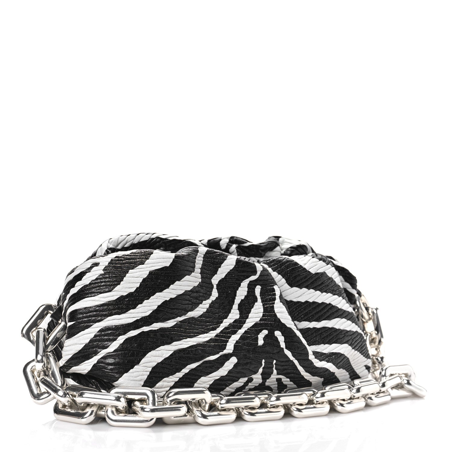 Bottega Veneta Nappa Zebra Print The Pouch Chain White Black 3 of 9
